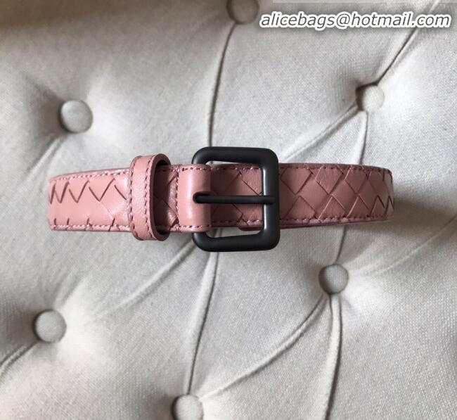 Promotional Bottega Veneta Intreccio Lambskin 25mm 25mm Belt with Square Buckle BV52039 Pink