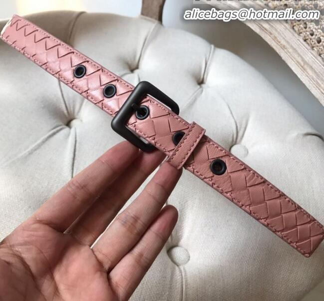 Promotional Bottega Veneta Intreccio Lambskin 25mm 25mm Belt with Square Buckle BV52039 Pink