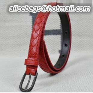 Low Price Bottega Veneta Intreccio Lambskin Width 20mm Belt with Vintage Square Buckle BV52042 Red