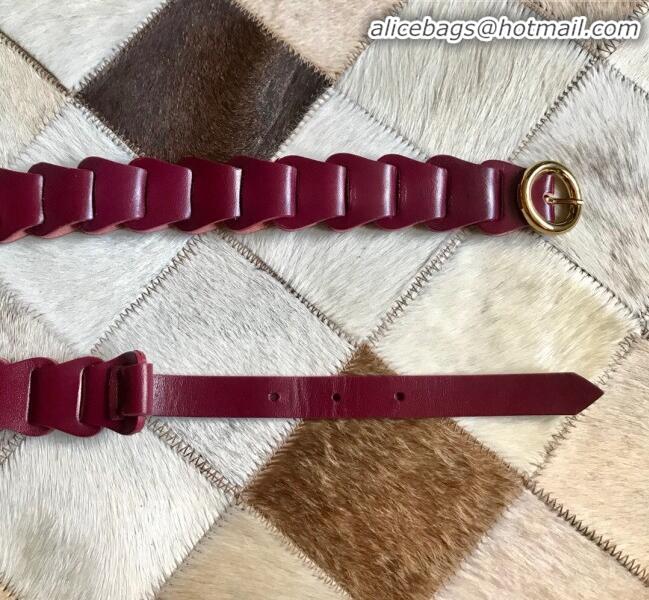 Grade Quality Bottega Veneta Leather Modular Link Belt Width 30mm with Circular Buckle BV21119 Red