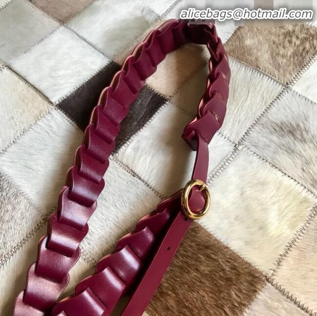 Grade Quality Bottega Veneta Leather Modular Link Belt Width 30mm with Circular Buckle BV21119 Red