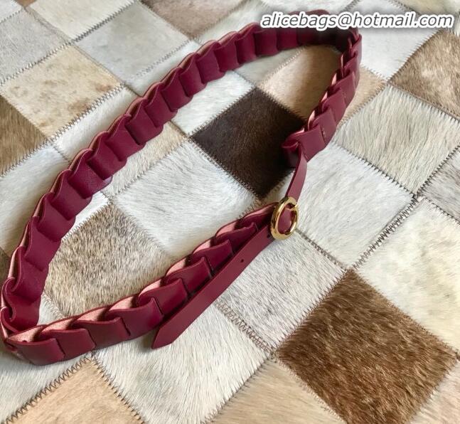 Grade Quality Bottega Veneta Leather Modular Link Belt Width 30mm with Circular Buckle BV21119 Red