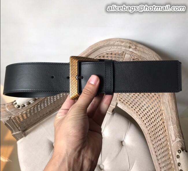 Cheapest Bottega Veneta Leather Belt 50mm with Vintage Framed Buckle BV21121 Black