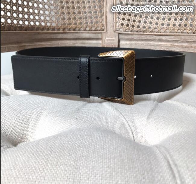 Cheapest Bottega Veneta Leather Belt 50mm with Vintage Framed Buckle BV21121 Black