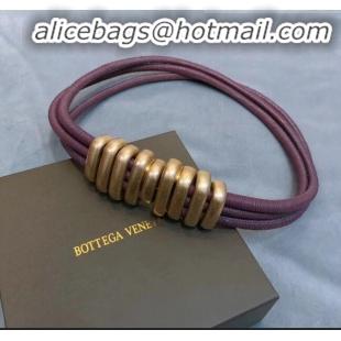 Pretty Style Bottega Veneta Nappa Leather Cord Bronze Corset Belt Width 30mm BV21246 Burgundy