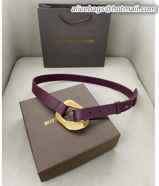 Promotional Bottega Veneta Leather Belt Width 25mm with Metal Framed Buckle BV10611 Burgundy