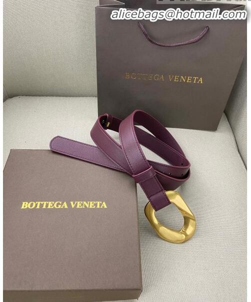 Promotional Bottega Veneta Leather Belt Width 25mm with Metal Framed Buckle BV10611 Burgundy