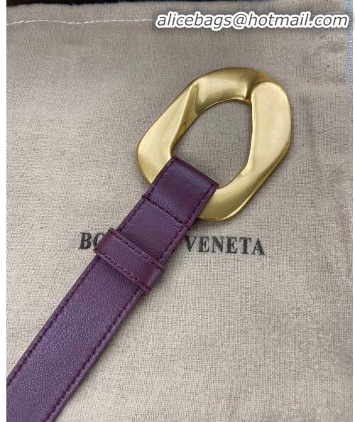 Promotional Bottega Veneta Leather Belt Width 25mm with Metal Framed Buckle BV10611 Burgundy