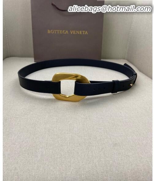 Low Cost Bottega Veneta Leather Belt Width 25mm with Metal Framed Buckle BV10611 Black