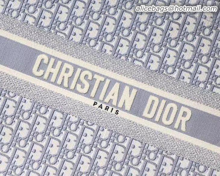 Top Quality Dior Book Tote Bag in Oblique Embroidery Canvas M930 Gray