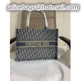 New Design Dior Small Book Tote Bag in Oblique Embroidery Canvas M931 Gray