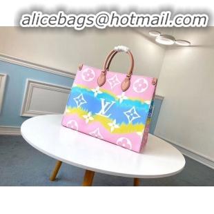 Grade Quality Louis Vuitton ONTHEGO Original Leather Escale Bag M45119 Pink&Blue