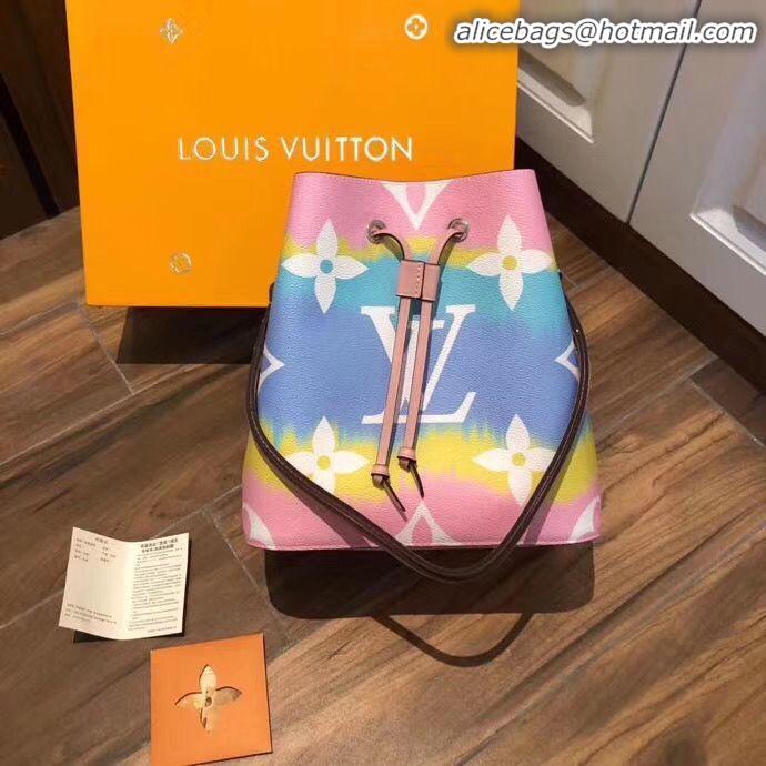 Luxury Cheap Louis Vuitton Monogram Canvas Neonoe Original Leather M45126 Pink&Blue