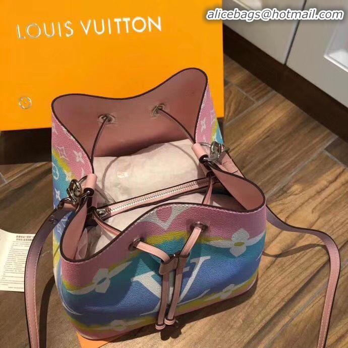 Luxury Cheap Louis Vuitton Monogram Canvas Neonoe Original Leather M45126 Pink&Blue