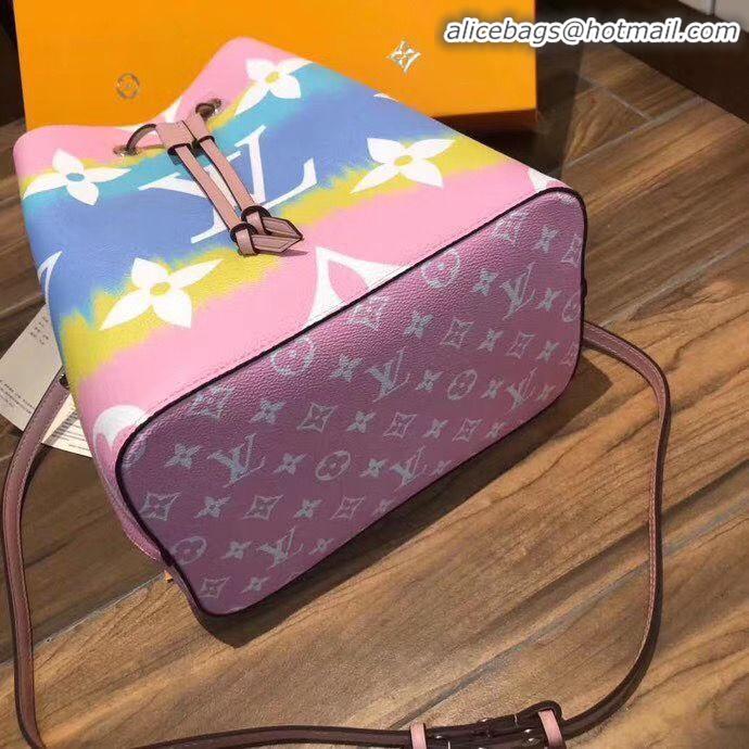 Luxury Cheap Louis Vuitton Monogram Canvas Neonoe Original Leather M45126 Pink&Blue