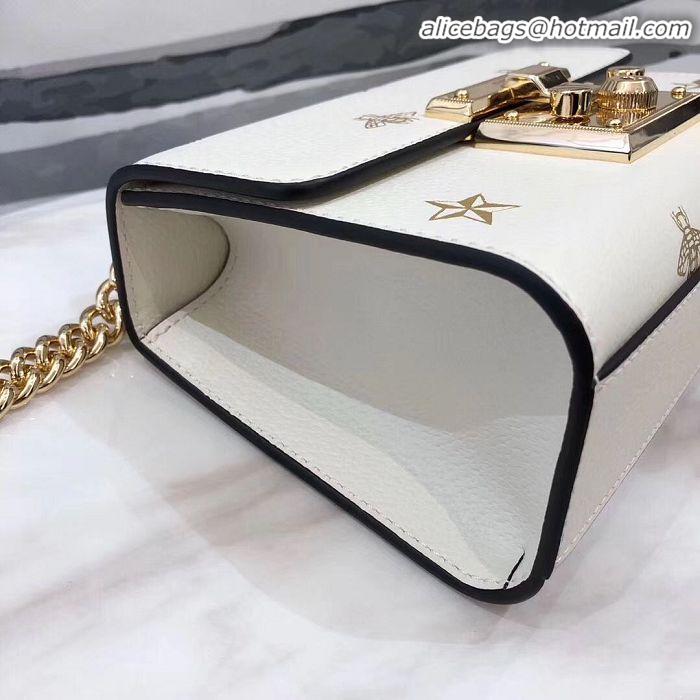 Affordable Price Gucci Signature GG Original Marmont Leather Shoulder Bag 431382 White Bee