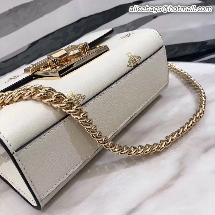 Affordable Price Gucci Signature GG Original Marmont Leather Shoulder Bag 431382 White Bee