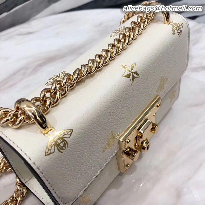 Affordable Price Gucci Signature GG Original Marmont Leather Shoulder Bag 431382 White Bee