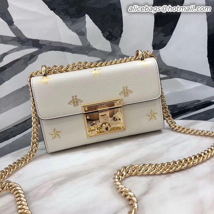 Affordable Price Gucci Signature GG Original Marmont Leather Shoulder Bag 431382 White Bee