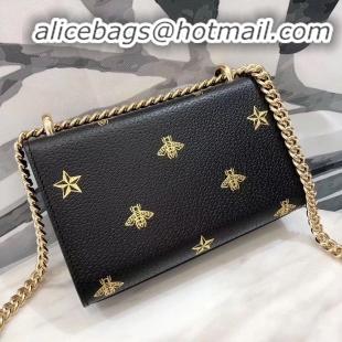 AAAAA Imitation Gucci Signature GG Original Marmont Leather Shoulder Bag 431382 Black Bee