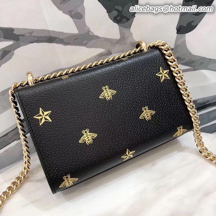 AAAAA Imitation Gucci Signature GG Original Marmont Leather Shoulder Bag 431382 Black Bee