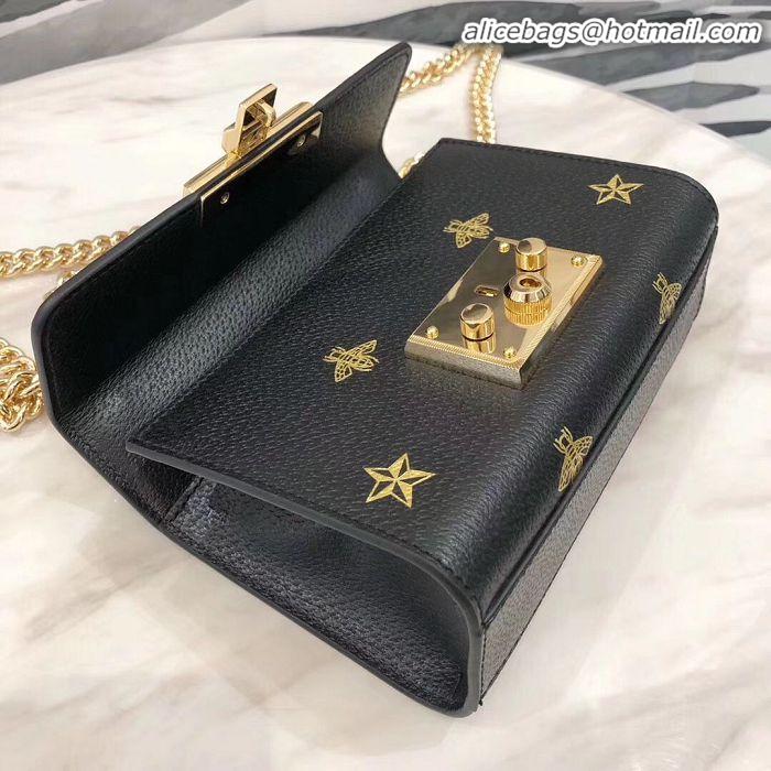 AAAAA Imitation Gucci Signature GG Original Marmont Leather Shoulder Bag 431382 Black Bee