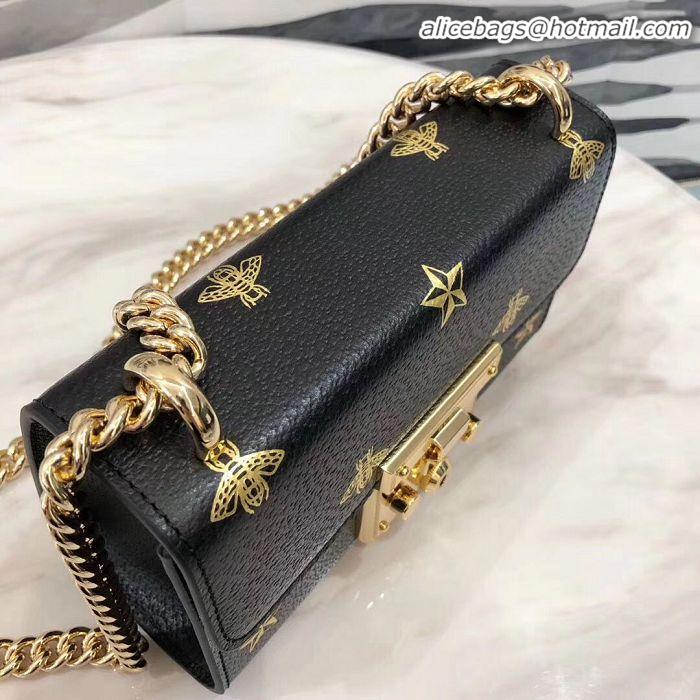 AAAAA Imitation Gucci Signature GG Original Marmont Leather Shoulder Bag 431382 Black Bee