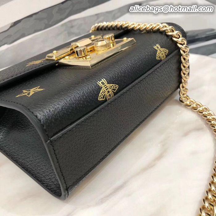 AAAAA Imitation Gucci Signature GG Original Marmont Leather Shoulder Bag 431382 Black Bee