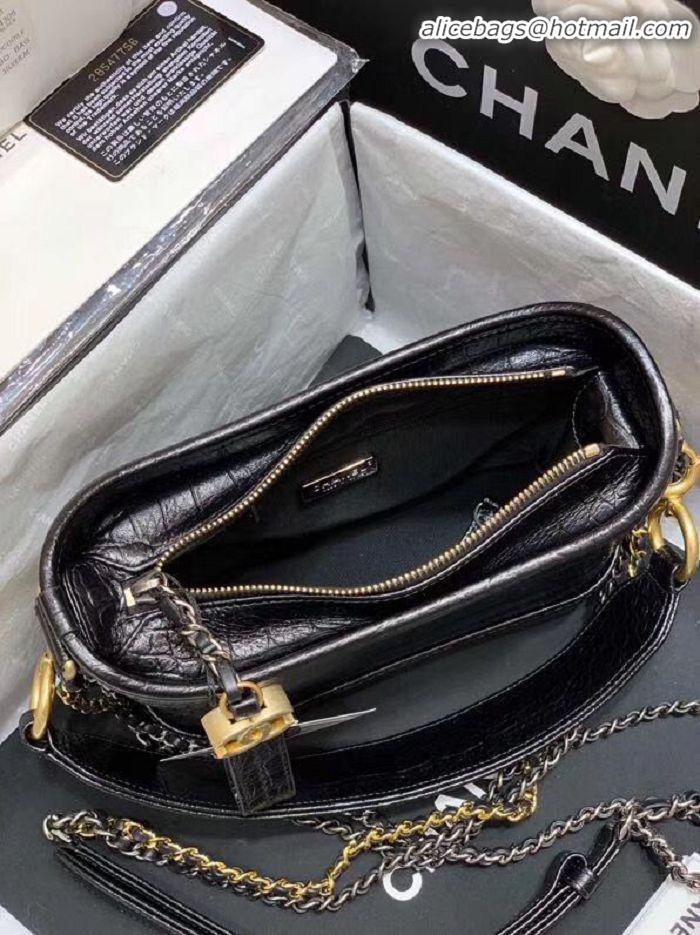 Top Quality Chanel Gabrielle Hobo Original Crocodile Leather Bag A93824 Black