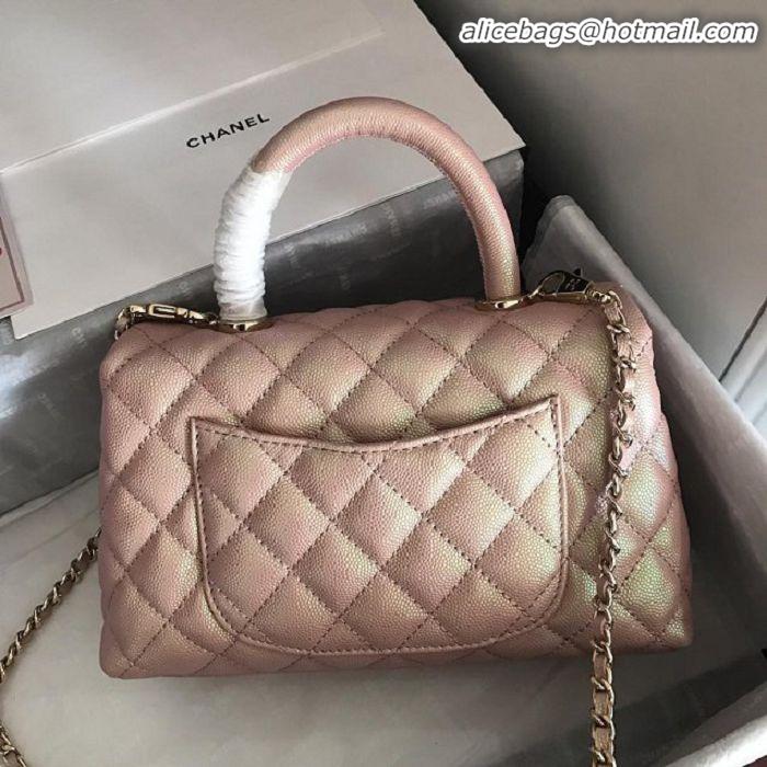 Traditional Specials Chanel Small Flap Bag with Top Handle A92990 Light Pink