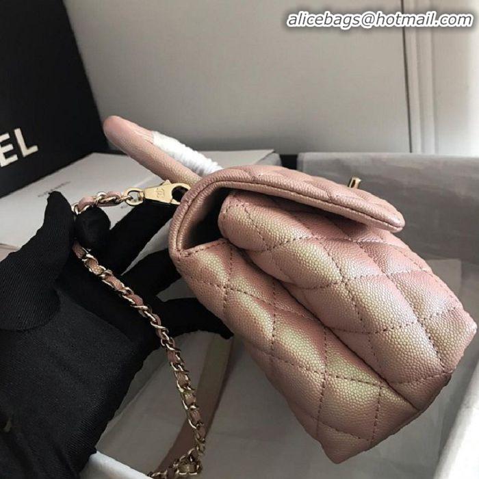 Traditional Specials Chanel Small Flap Bag with Top Handle A92990 Light Pink