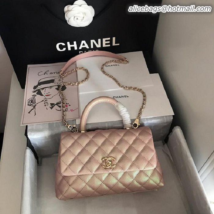 Traditional Specials Chanel Small Flap Bag with Top Handle A92990 Light Pink