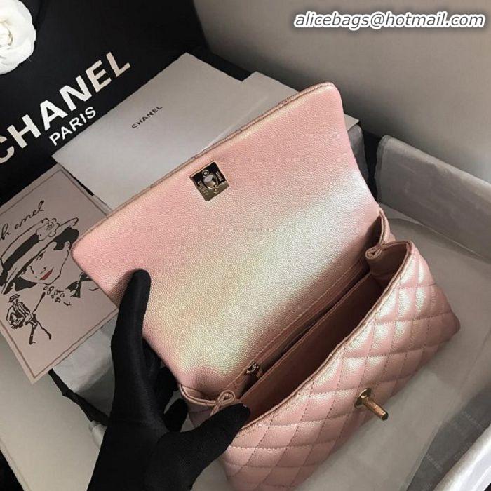 Traditional Specials Chanel Small Flap Bag with Top Handle A92990 Light Pink