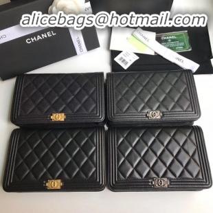 Buy Fashionable Boy Chanel mini Flap Bags Sheepskin Leather A33819 Black