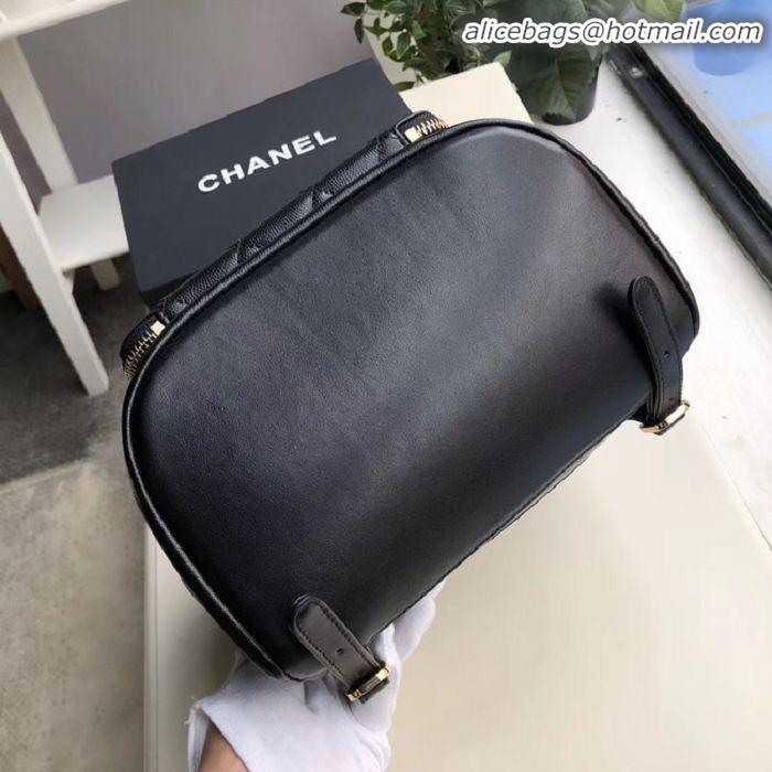 Popular Style Chanel backpack Grained Calfskin & Gold-Tone Metal A57571 black