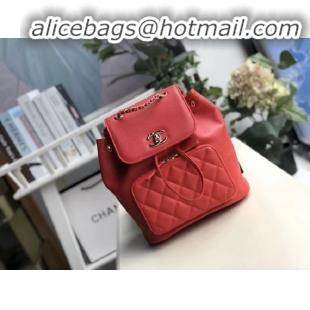 Top Quality Chanel backpack Grained Calfskin & Gold-Tone Metal A57571 red