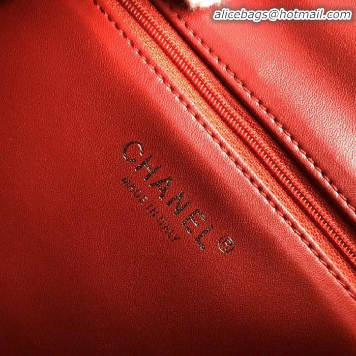 Top Quality Chanel backpack Grained Calfskin & Gold-Tone Metal A57571 red