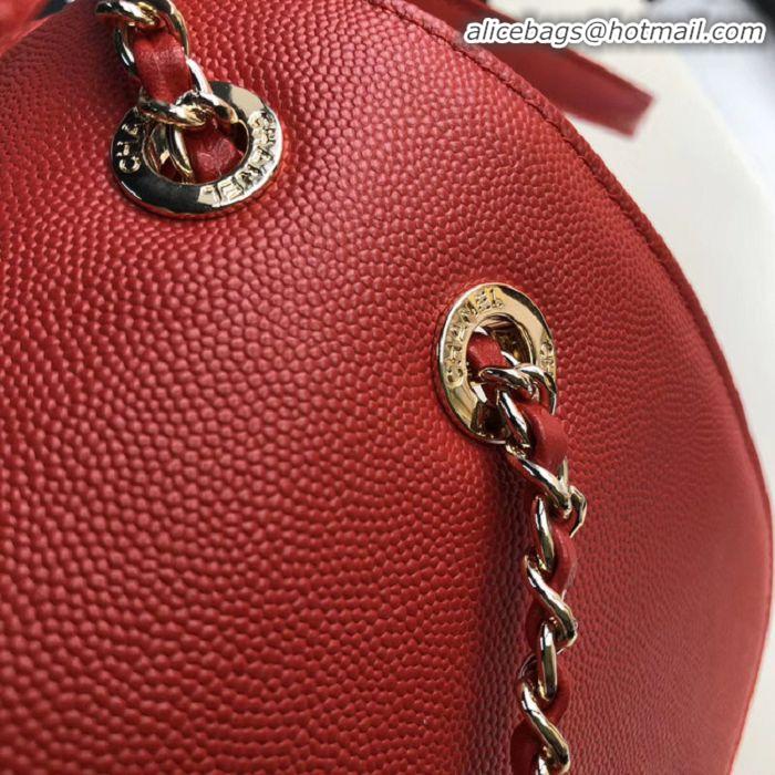 Top Quality Chanel backpack Grained Calfskin & Gold-Tone Metal A57571 red