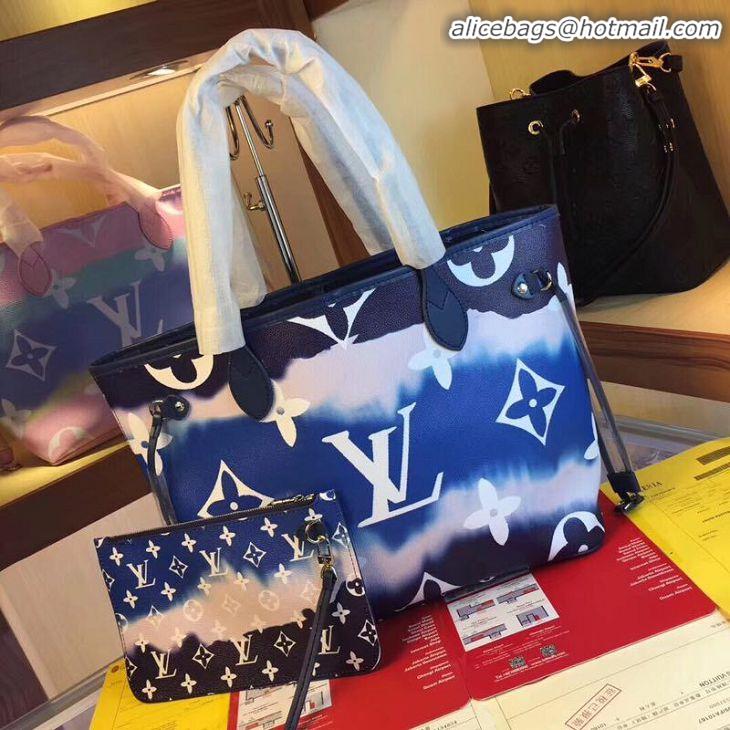 Good Product Louis Vuitton Monogram Canvas Original NEVERFULL M45128 blue