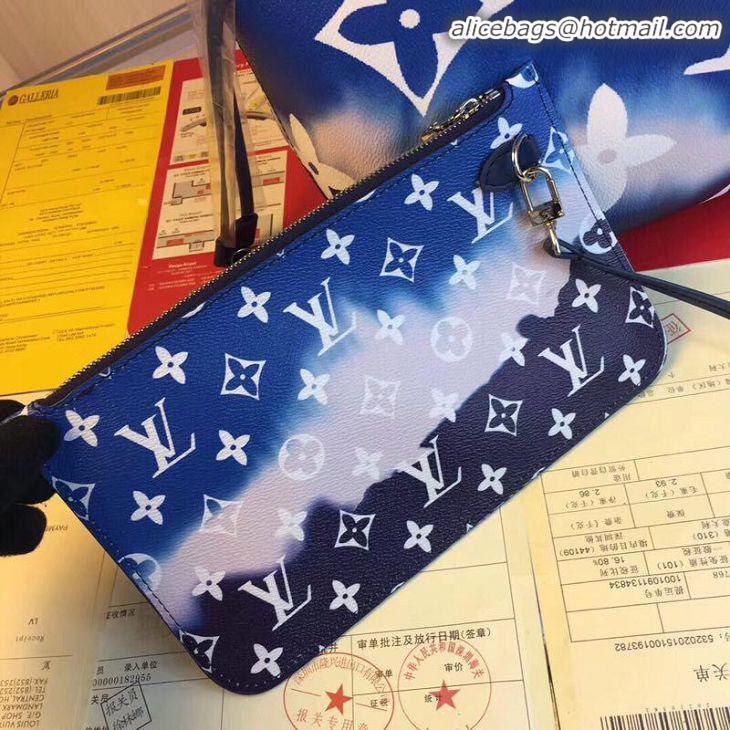 Good Product Louis Vuitton Monogram Canvas Original NEVERFULL M45128 blue