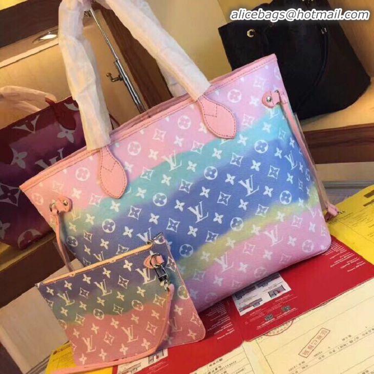 Unique Imitation Louis Vuitton Monogram Canvas Original NEVERFULL M45128 pink