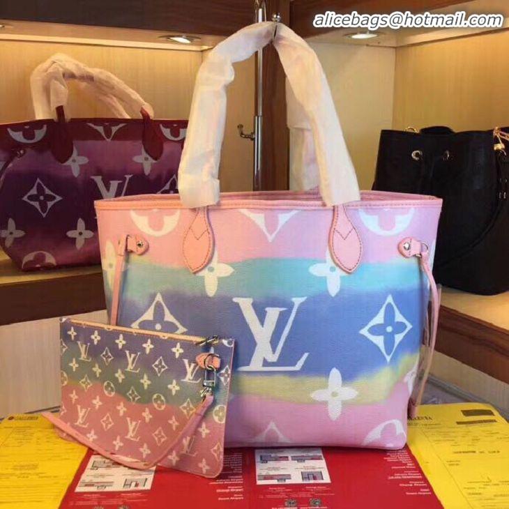 Unique Imitation Louis Vuitton Monogram Canvas Original NEVERFULL M45128 pink