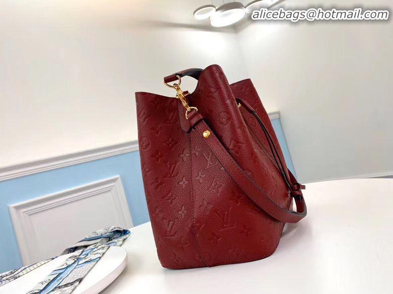 AAAAA Discount Louis Vuitton Monogram Empreinte Neonoe Original Leather M45256 Red