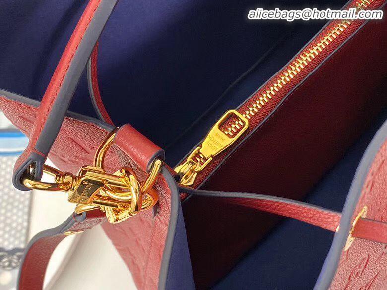 AAAAA Discount Louis Vuitton Monogram Empreinte Neonoe Original Leather M45256 Red