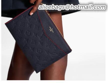 Wholesale Louis Vuitton Original Monogram Empreinte Clutch bag MELANIE M68705 Navy blue