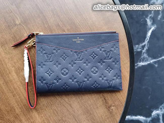 Wholesale Louis Vuitton Original Monogram Empreinte Clutch bag MELANIE M68705 Navy blue