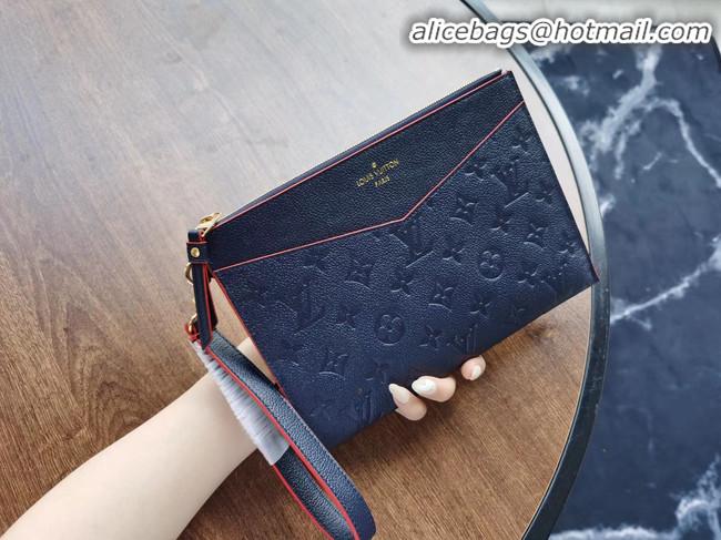 Wholesale Louis Vuitton Original Monogram Empreinte Clutch bag MELANIE M68705 Navy blue