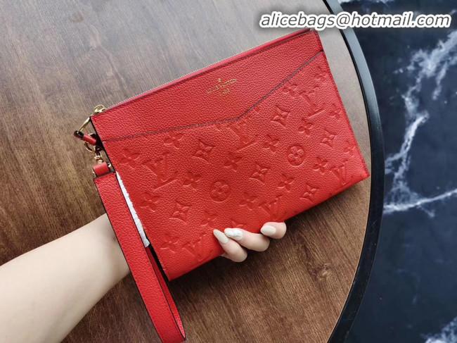 Cheapest Louis Vuitton Original Monogram Empreinte Clutch bag MELANIE M68705 red