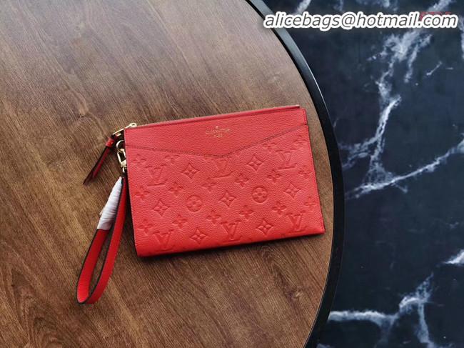 Cheapest Louis Vuitton Original Monogram Empreinte Clutch bag MELANIE M68705 red