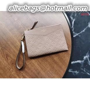 Cheapest Louis Vuitton Original Monogram Empreinte Clutch bag MELANIE M68705 grey